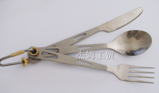 纯钛户外餐具三件套 （钛勺子/钛叉子/钛刀）