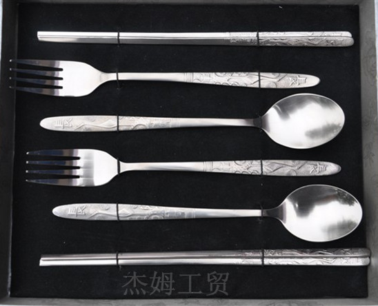 纯钛餐具6件套